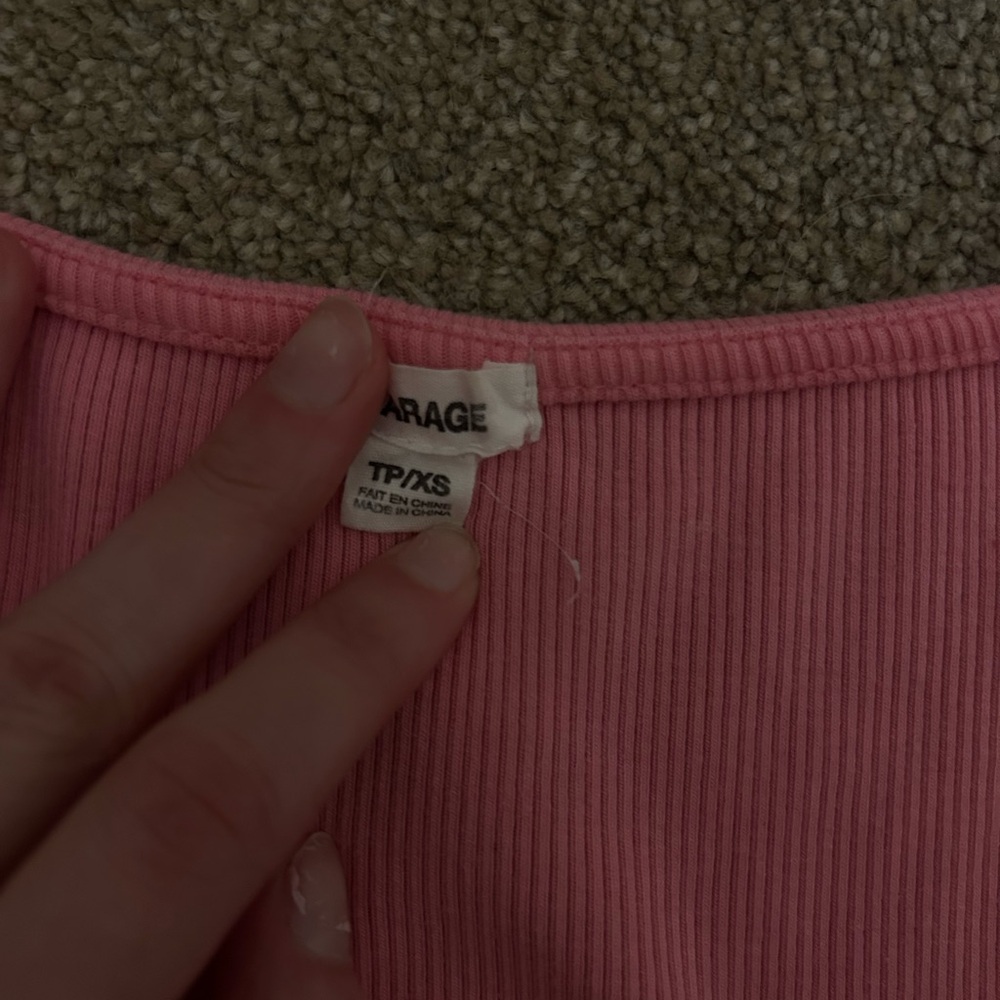Garage Pink Ribbed Crop Top - Picture 2 of 3